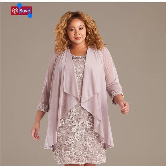 Dresses | Dress Champagne With Chiffon Jacket | Poshmark